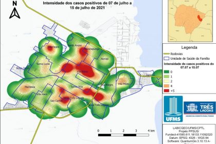 Mapa de Incidência de casos positivos de Covid-19