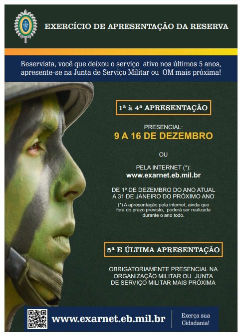 Cidadania: Exército Brasileiro convoca reservistas a se