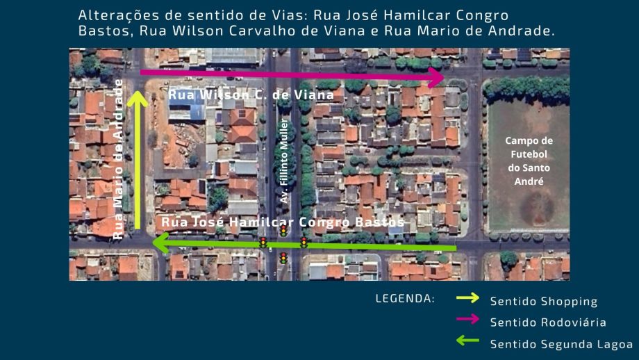 Semáforo da Av. Fillinto Muller com a R. Hamilcar Congro Bastos volta a operar com nova configuração