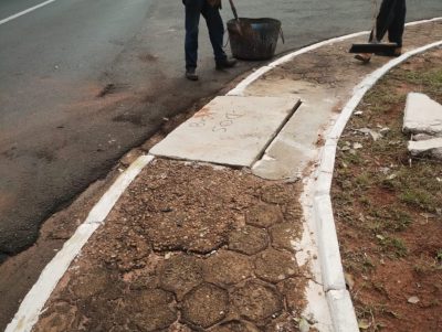 Troca de tampa de boca de lobo - Av. Eloy Chaves
