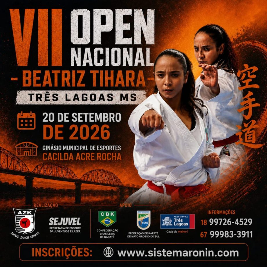 Três Lagoas sediará o VII Open Nacional de Karatê no dia 20 de setembro